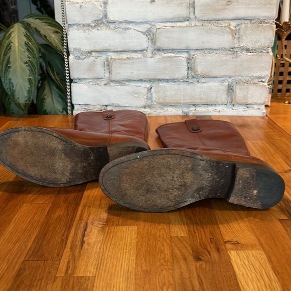 Frye Melissa Button Lug-Sole Tall Riding Boot, Cognac, size 7.5 - Picture 7 of 7